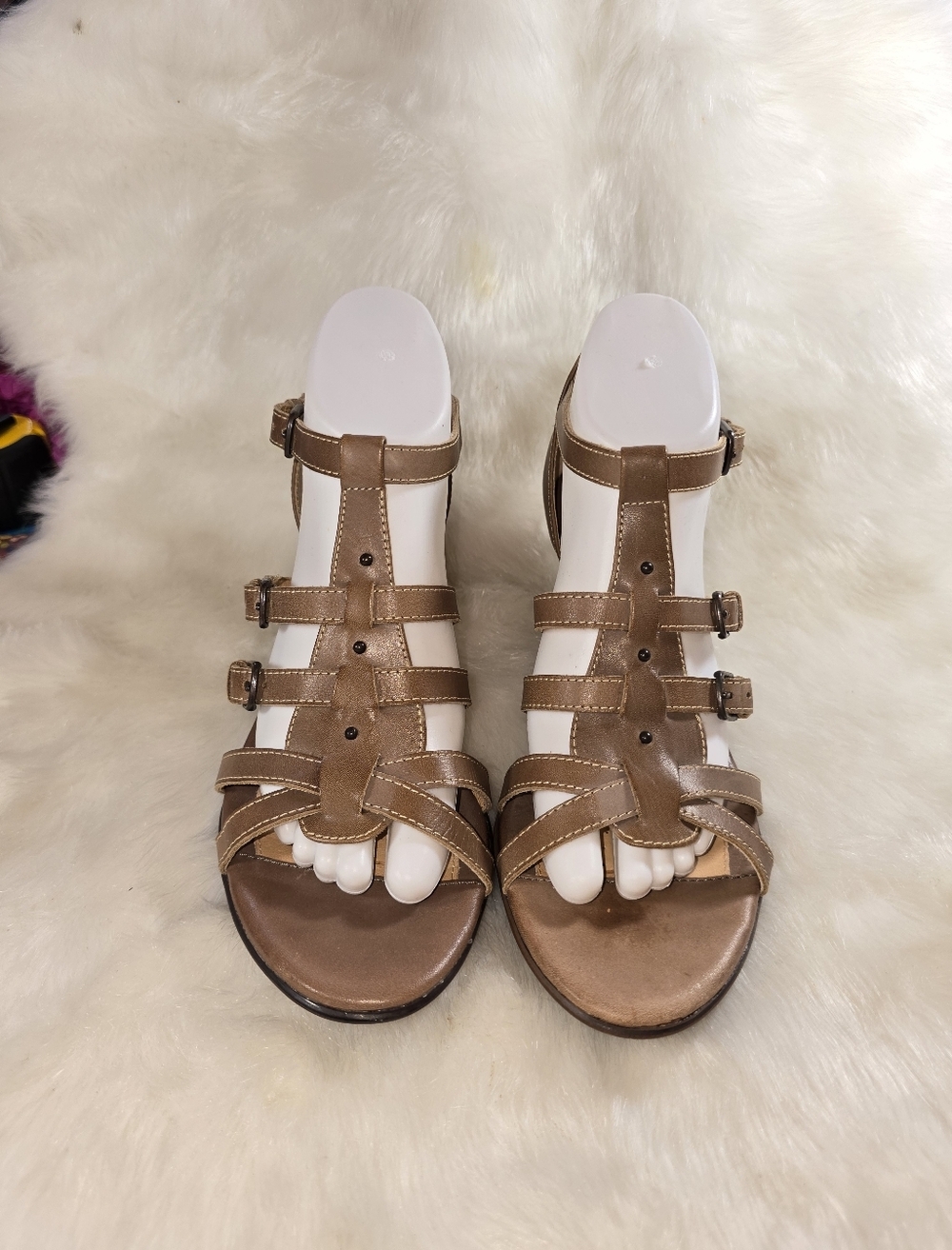 Sofft Solana Women's Strappy 3" Mid-Heel Sandals in Brown